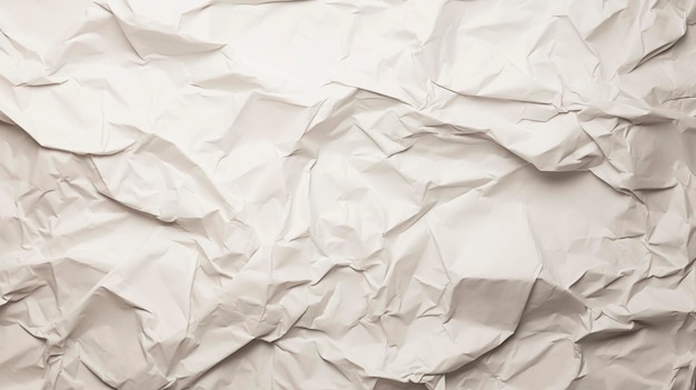 Witte gerimpelde papier achtergrond van bovenaf zicht Textuur van zwaar gerimpeld papier