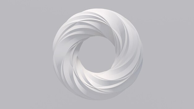 Witte gestructureerde cirkelvorm Witte achtergrond Abstracte illustratie 3D-rendering