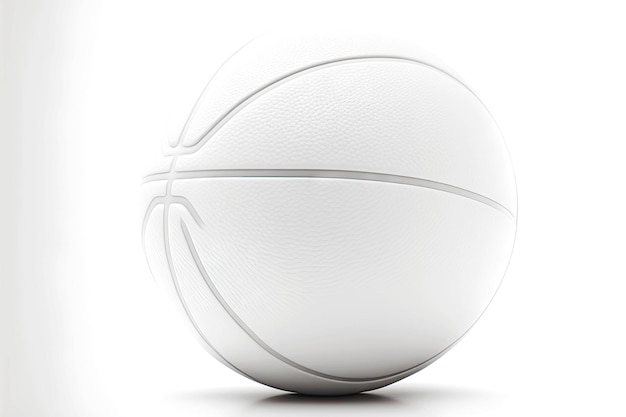 Witte gloednieuwe basketbalbal die op witte achtergrond wordt geïsoleerd