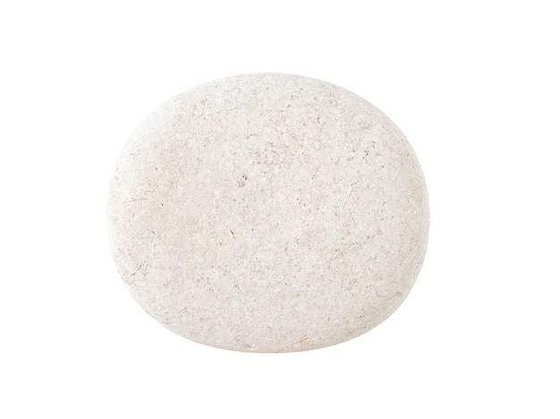Witte grijze ronde bal stenen kiezels geïsoleerd op een witte achtergrond