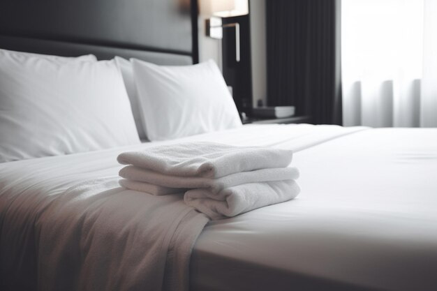 Foto witte handdoek op bed