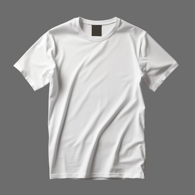 Foto witte heren t-shirt geïsoleerd op grijze achtergrond minimalistische stijl fotorealistische ai gegenereerd