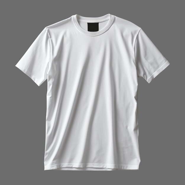 Foto witte heren t-shirt geïsoleerd op grijze achtergrond minimalistische stijl fotorealistische ai gegenereerd