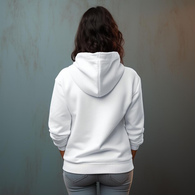 Witte hoodie achteraanzicht minimale modekleding