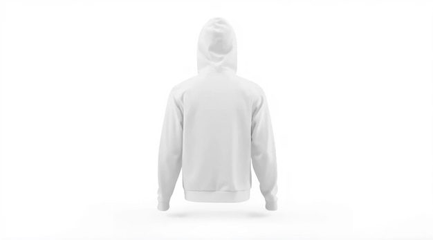 Witte hoodie mockup sjabloon geïsoleerd achteruitzicht