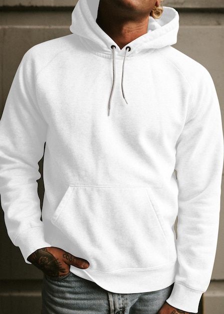 Witte hoodie voor mannen