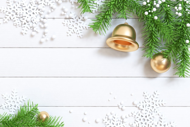 Witte houten vloer van kerstmis achtergrond 3d-rendering