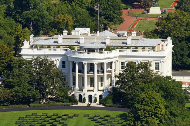 Witte huis in washington, foto genomen vanaf monument.