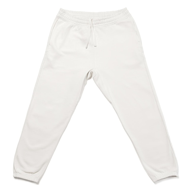 Foto witte joggingbroek geïsoleerd op witte achtergrond