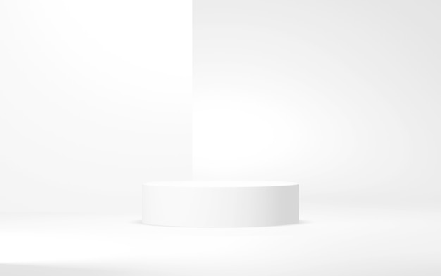 Witte kleuren podium abstracte achtergrond Minimale geometrische vorm 3D-rendering