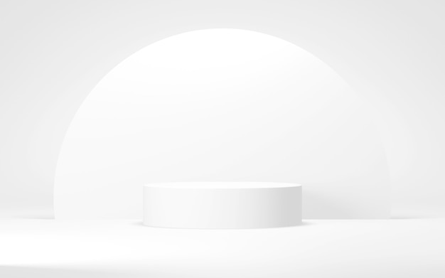 Witte kleuren podium abstracte achtergrond Minimale geometrische vorm 3D-rendering