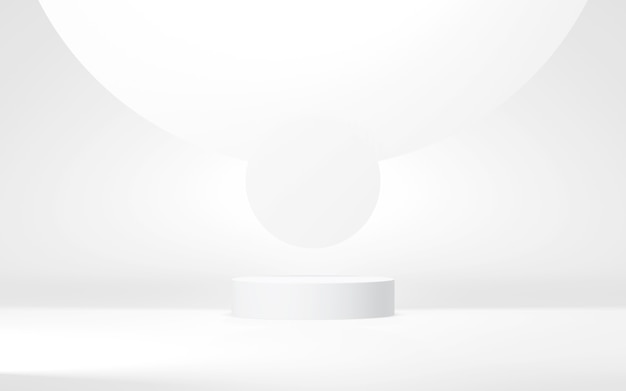 Witte kleuren podium abstracte achtergrond Minimale geometrische vorm 3D-rendering
