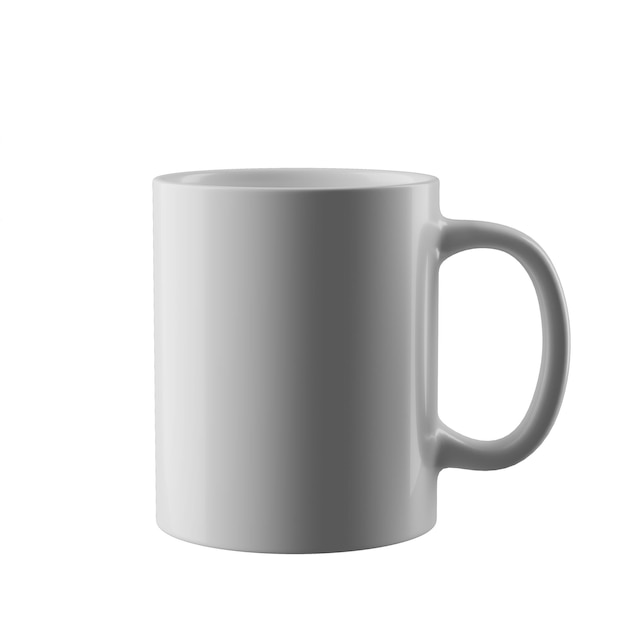 Witte koffiekop geïsoleerd object 3D-rendering