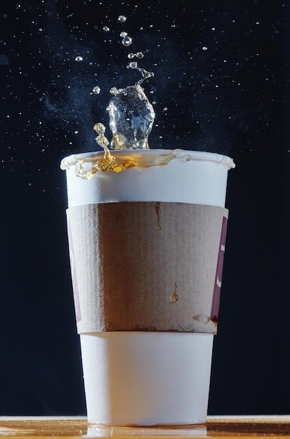 Foto witte kop met een scheutje koffie.