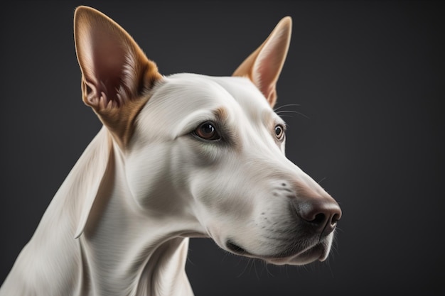 Witte labrador retriever hond portret op een vaste kleur achtergrond Studio shot generatieve ai