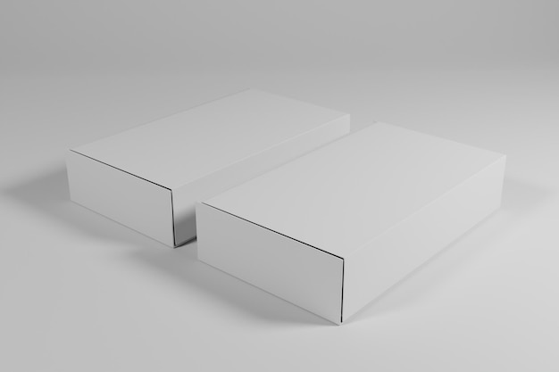 Witte lege doosverpakking op 3D-rendering