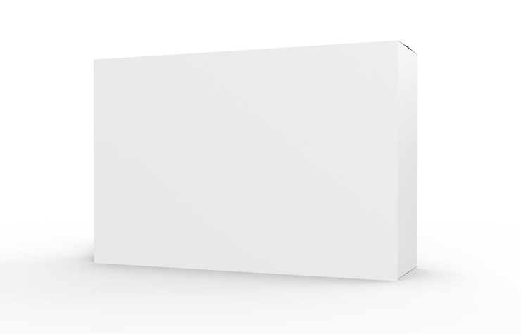 Foto witte lege productpakketdoos