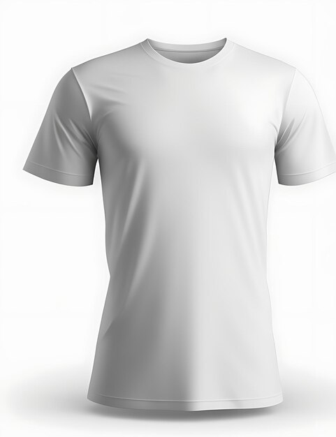 witte lege t-shirt met lege ruimte voor jouw ontwerp op witte achtergrond 3D-rendering t-shirt mockup