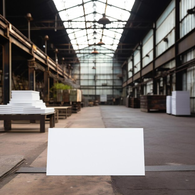 Foto witte lege visitekaartjes in industriële achtergrond