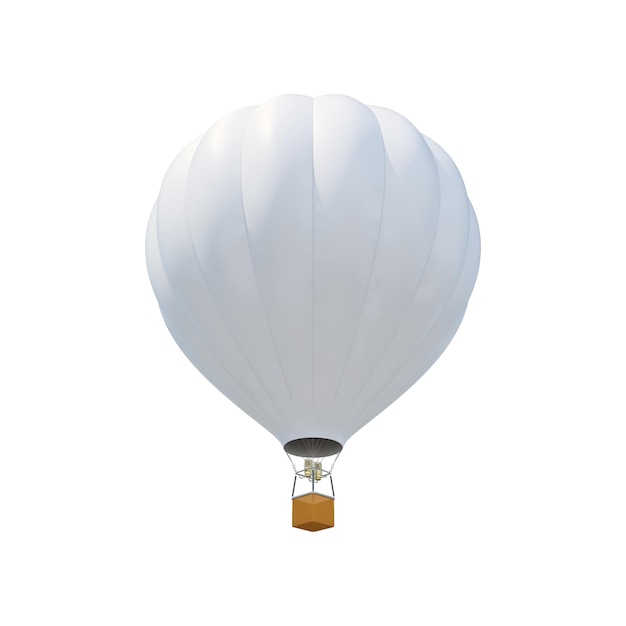 Witte luchtballon geïsoleerd op een witte achtergrond 3d illustratie