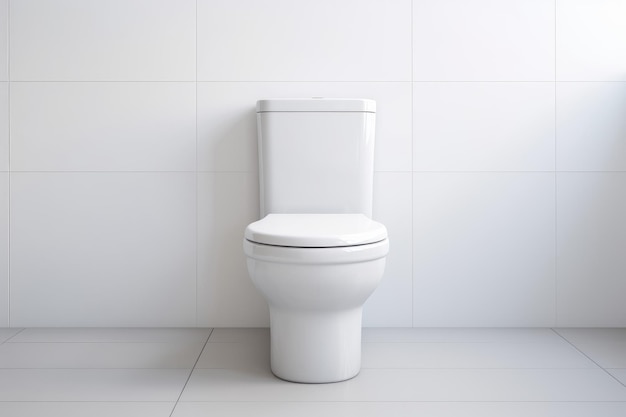 Witte minimalistische toiletwand Schoon huis Genereer Ai