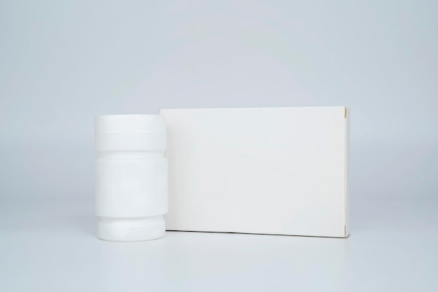 Foto witte mockup verpakking apotheek medische blanco label