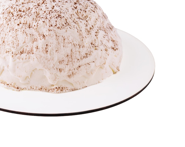 Witte mousse cake close-up achtergrond