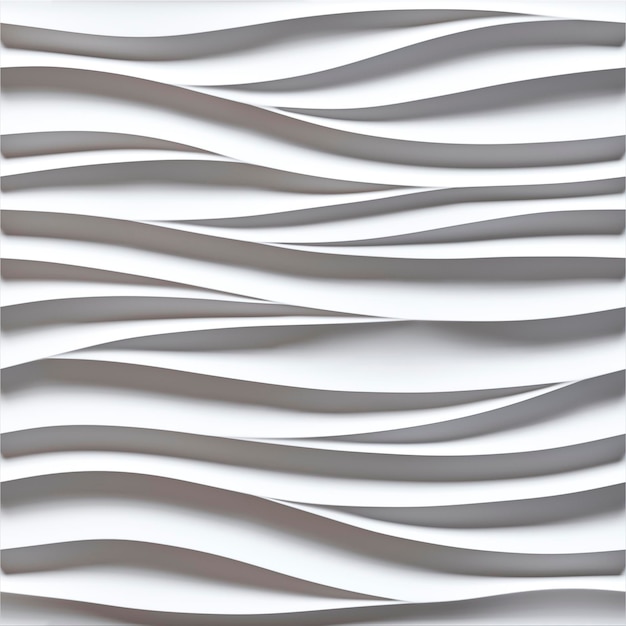 Witte naadloze textuur Golvende achtergrond Interieur wanddecoratie 3D interieur wandpaneel patroon Witte achtergrond van abstracte golven 3d render