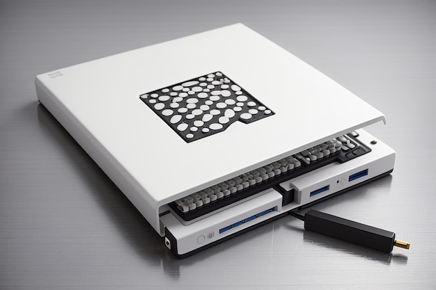 Witte notebook zwarte datafirewall