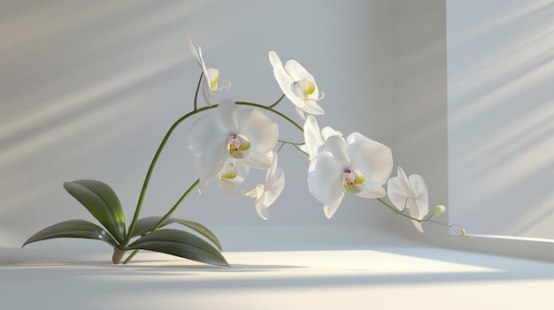 Witte orchideeën in moderne bloemenarrangementen