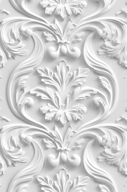 Foto witte ornamentele gipsdetails op een muur