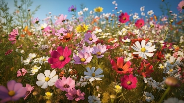 Witte paardebloem in een tuin Generatieve ai