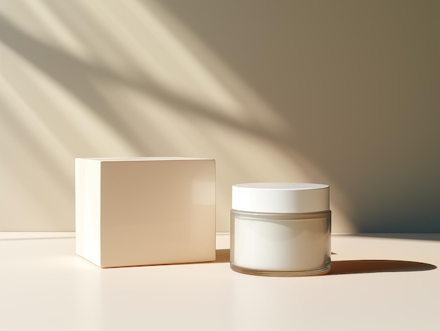 witte plastic cosmetische crème pot mock-up huidverzorgingsproduct ronde pot