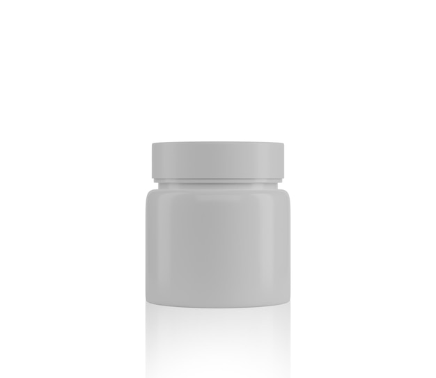 Witte plastic cosmetische pot voor crème Lege witte mockup cosmetische pot voor cosmetisch product