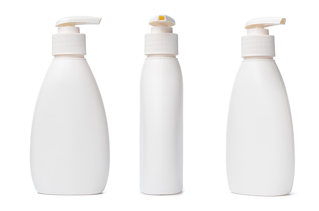 Witte plastic fles wasvloeistof geïsoleerd op een witte achtergrond