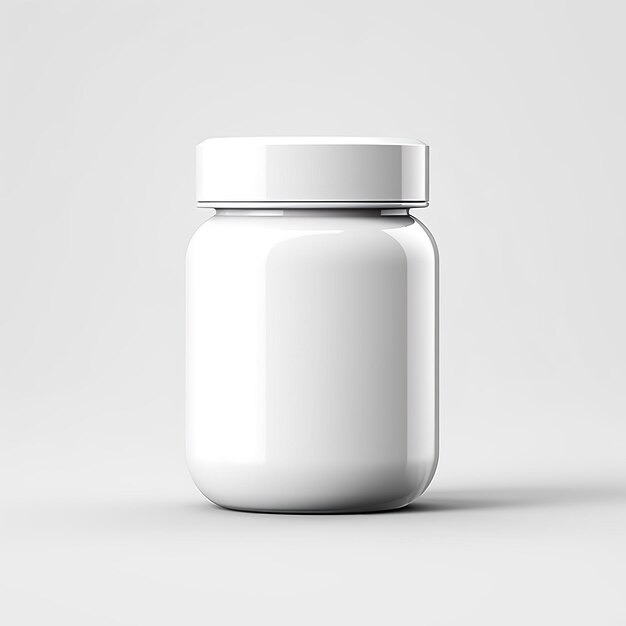 Foto witte plastic pil jar sjabloon vitaminesupplement fles mockup