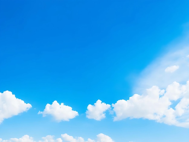 Witte pluizige wolken in de blauwe hemel achtergrond van wolken generatie ai