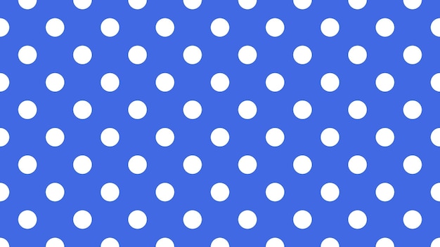 Witte polka's op een koninklijk blauwe achtergrond