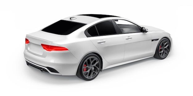 Witte Premium sportsedan 3D illustratie