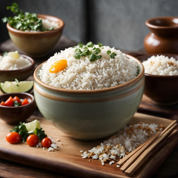 Witte Rijst Een Chinees basisproduct voor ontbijt, lunch en diner