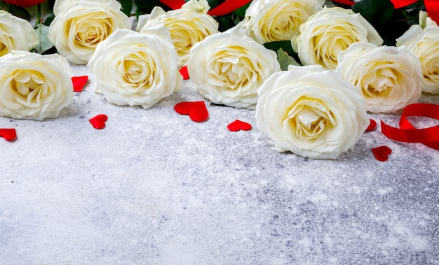 Witte roos boeket. Vakantiedag Valentine ,, geschenk.