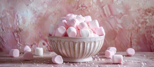 Witte schaal vol marshmallows