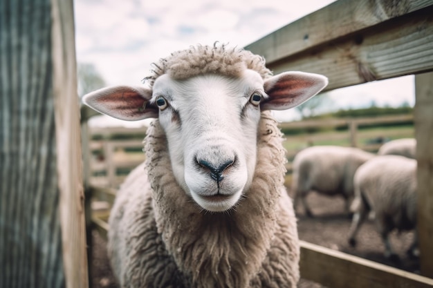 Witte schapen op een boerderij