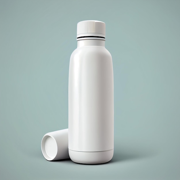 Witte schone fles mockup 3D-rendering