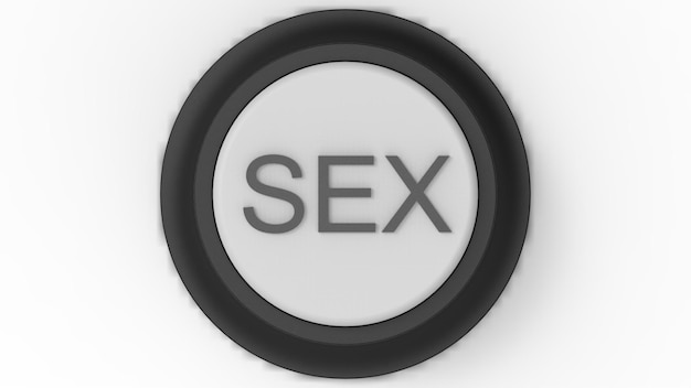 Witte sex-knop geïsoleerd 3d illustratie render