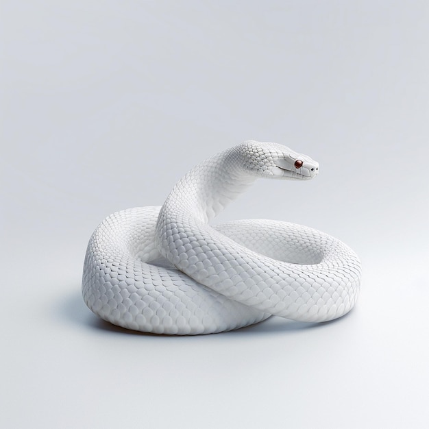 Witte slang geïsoleerd op een grijze achtergrond