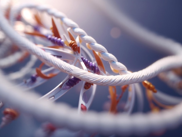 Witte spiraalvormige DNA-streng