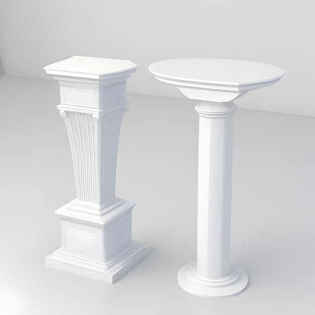 Foto witte stenen podium cosmetische display product stand op witte achtergrond 3d-rendering