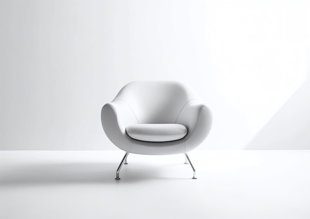 Witte stoel op witte zachte fauteuil als achtergrond
