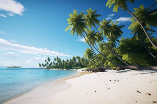 Witte strandlandschap ontspannende vakantie